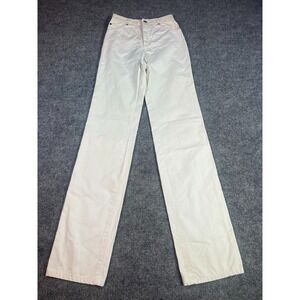 VTG‎ 70s Chemin De Fer 70s White Jeans Straight Leg Disco Rockstar Pinch Waist